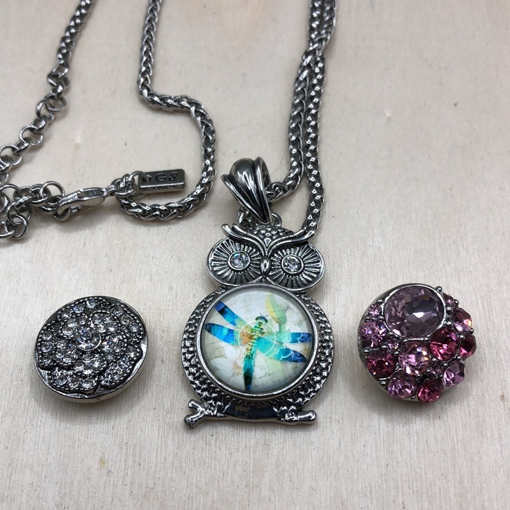 Ginger Snaps Interchangeable Belly Owl Chain Neck… - image 2